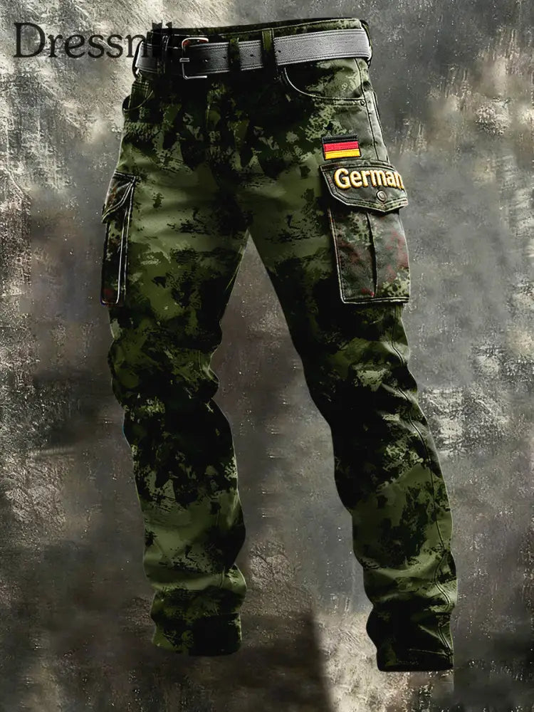 Männer deutsche Flagge Camouflage Print Freizeit arbeits hose Tarnung / S