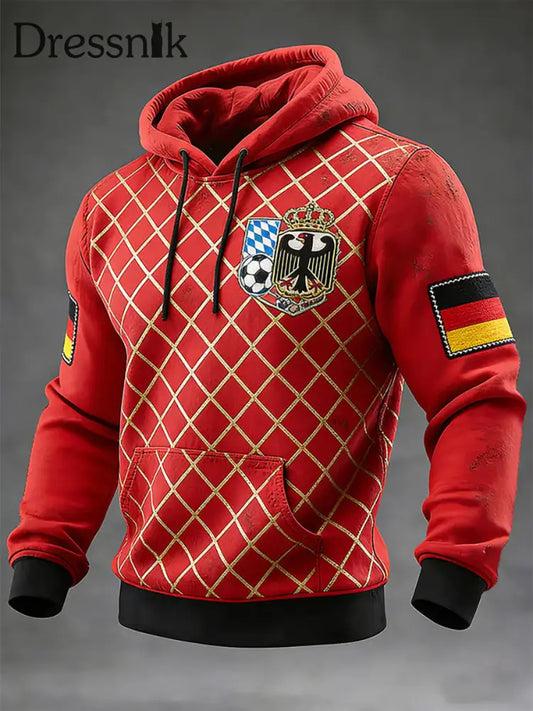 Männer deutscher Fußball 2026 Unterstützer Hoodie Rot / S