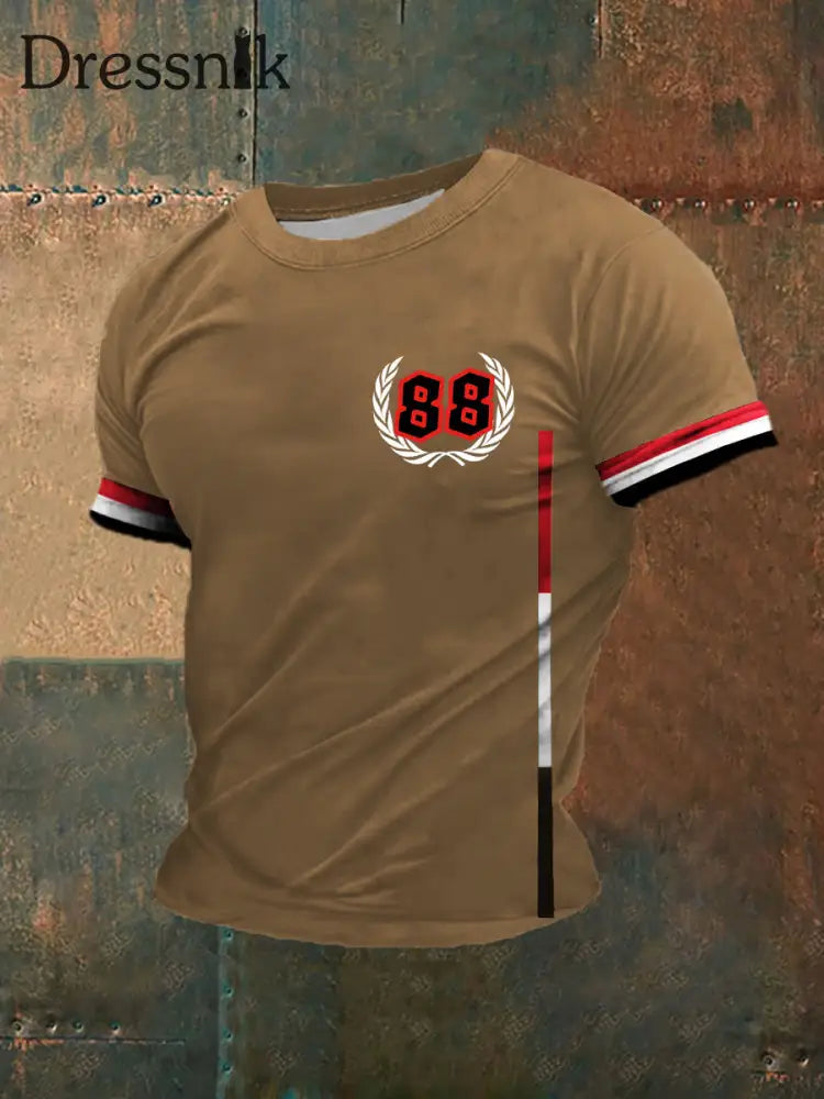 Männer Deutschland 88 bedrucktes Kurzarm-T-Shirt Braun / S