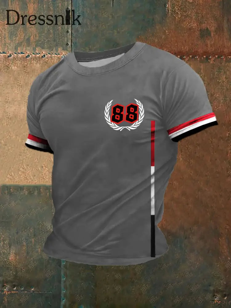 Männer Deutschland 88 bedrucktes Kurzarm-T-Shirt Grau / S