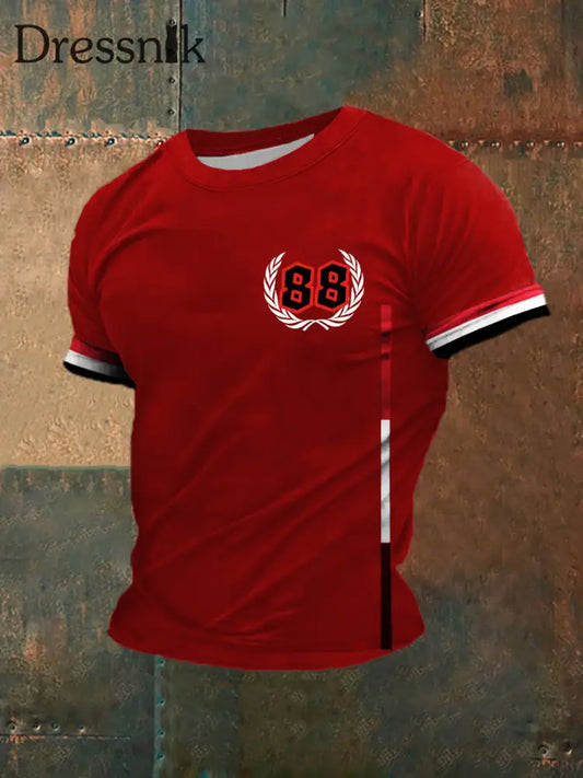 Männer Deutschland 88 bedrucktes Kurzarm-T-Shirt Rot / S
