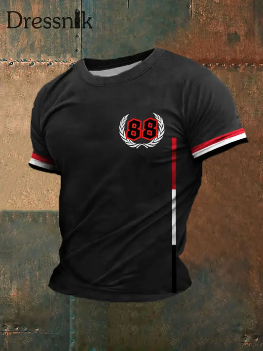 Männer Deutschland 88 bedrucktes Kurzarm-T-Shirt Schwarz / S
