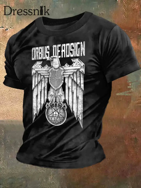 Männer Deutschland Adler Print Vintage Mode Kurzarm T-Shirt bunt / S