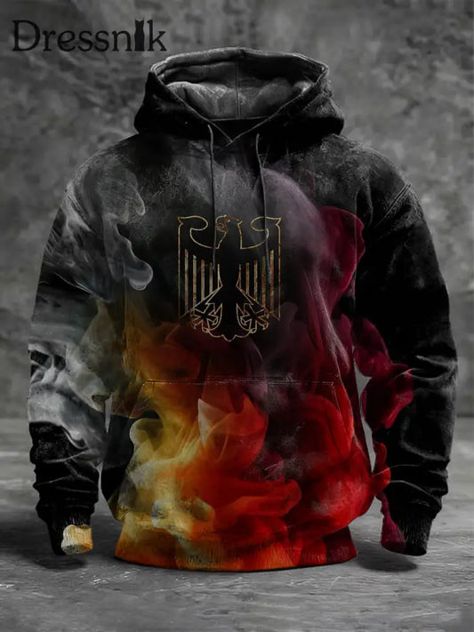 Männer Deutschland Adler Smoke Print Hoodie mehrfarbig / S