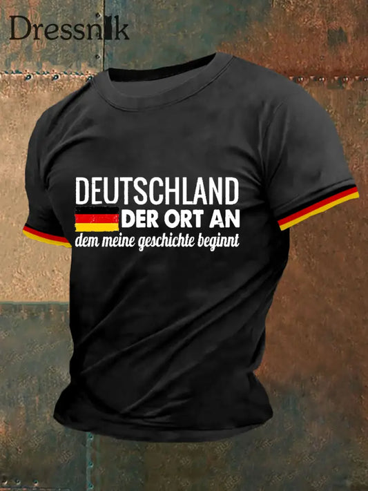 Männer Deutschland Der Ort An Dem Meine Geschichte Beginnt Kurzarm T-Shirt Schwarz / S