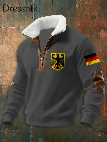 Männer Deutschland Design Hoodie Grau / S