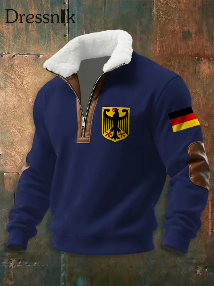 Männer Deutschland Design Hoodie Marineblau / S