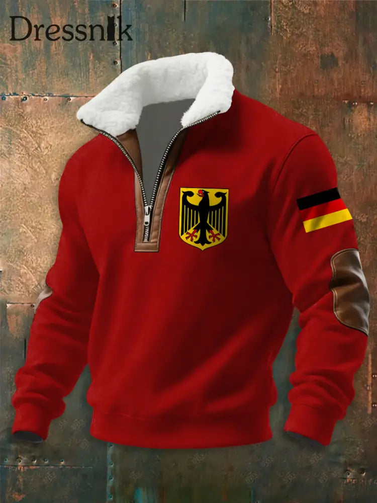 Männer Deutschland Design Hoodie Rot / S
