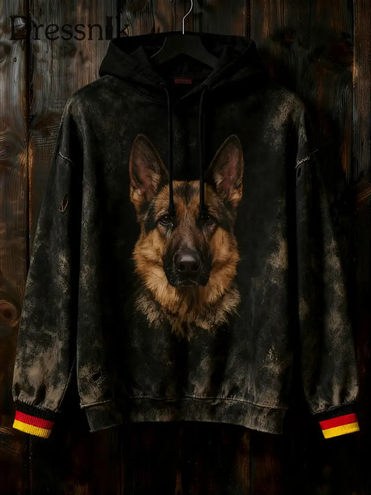Männer Deutschland Design Hoodie Schwarz / S