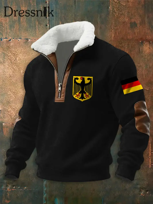 Männer Deutschland Design Hoodie Schwarz / S