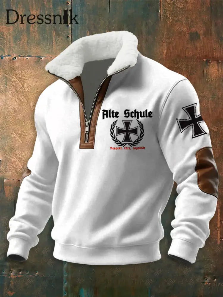 Männer Deutschland Design Hoodie Weiß / S