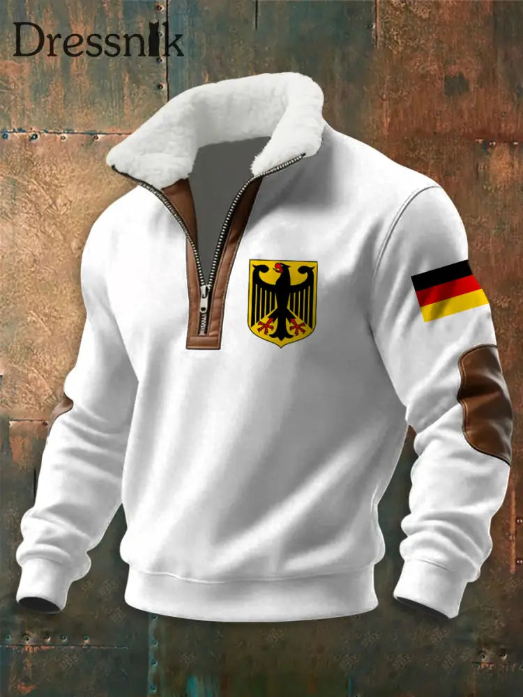 Männer Deutschland Design Hoodie Weiß / S