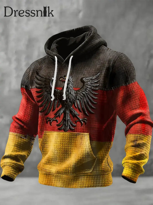 Männer Deutschland Design Karierte Baumwolle Hoodie als bild / S