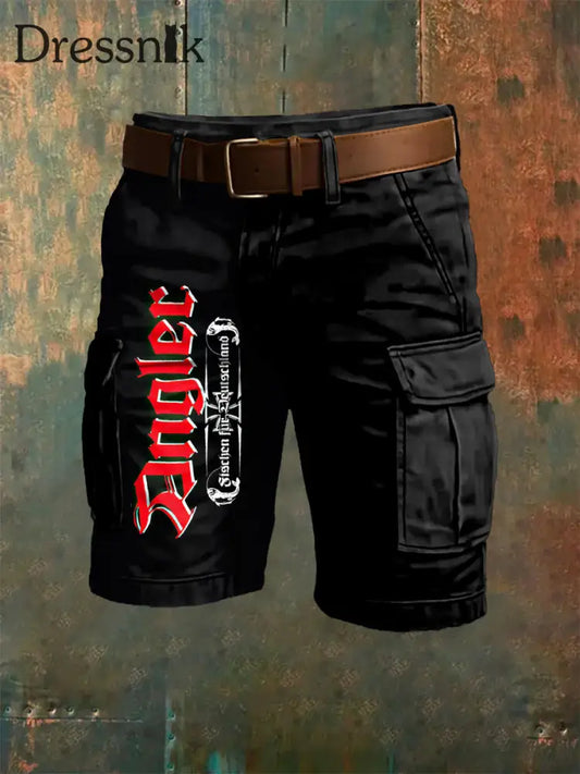 Männer Deutschland Eisernes Kreuz Kunstdruck Overalls Shorts Schwarz / S