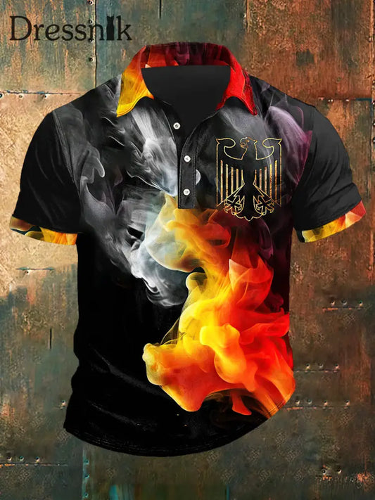 Männer Deutschland Feuer druck Polo Hals Kurzarm T-Shirt bunt / S