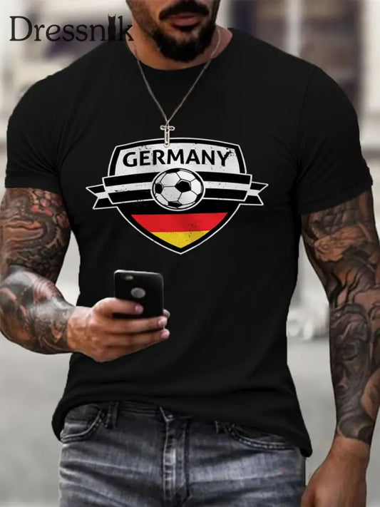 Männer Deutschland Fußball Abzeichen Druck T - Shirt mehrfarbig / S