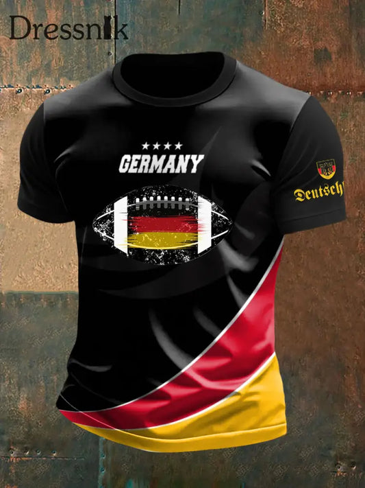 Männer Deutschland Fußball Kurzarm T-Shirt Schwarz / S