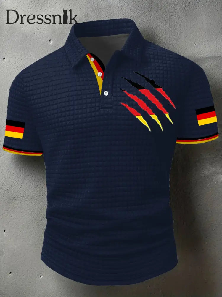Männer Deutschland Kurzarm Hemd Marineblau / S