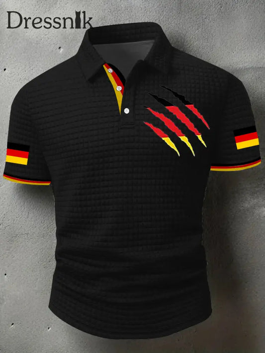 Männer Deutschland Kurzarm Hemd Schwarz / S