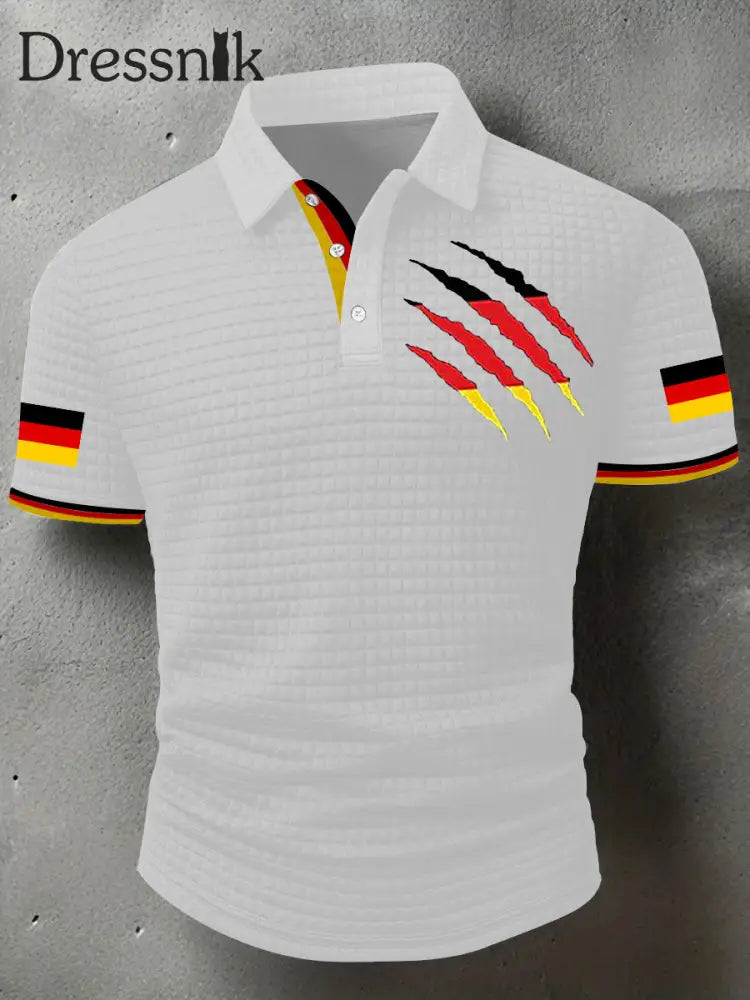 Männer Deutschland Kurzarm Hemd Weiß / S