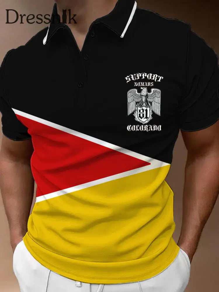Männer Deutschland lässig Polo Shirt Schwarz / S