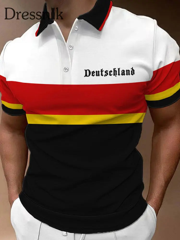 Männer Deutschland lässig Polo Shirt Weiß / S