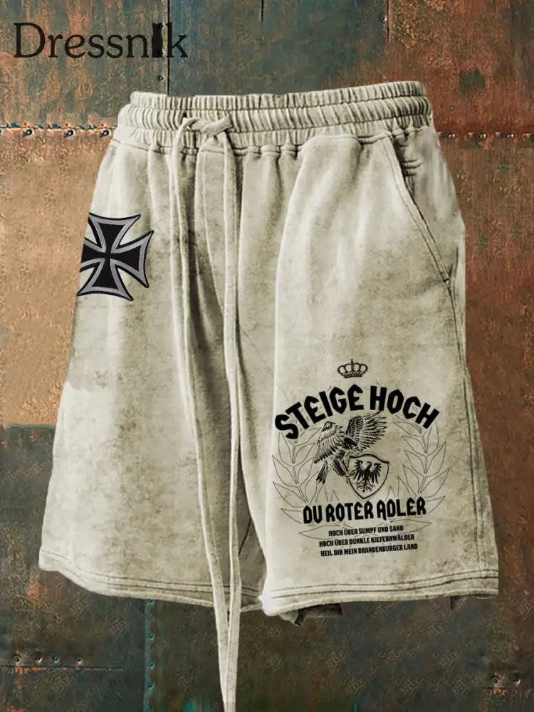 Männer Deutschland Print Shorts Braun / S