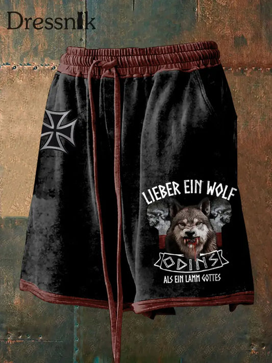 Männer Deutschland Print Shorts Schwarz / S