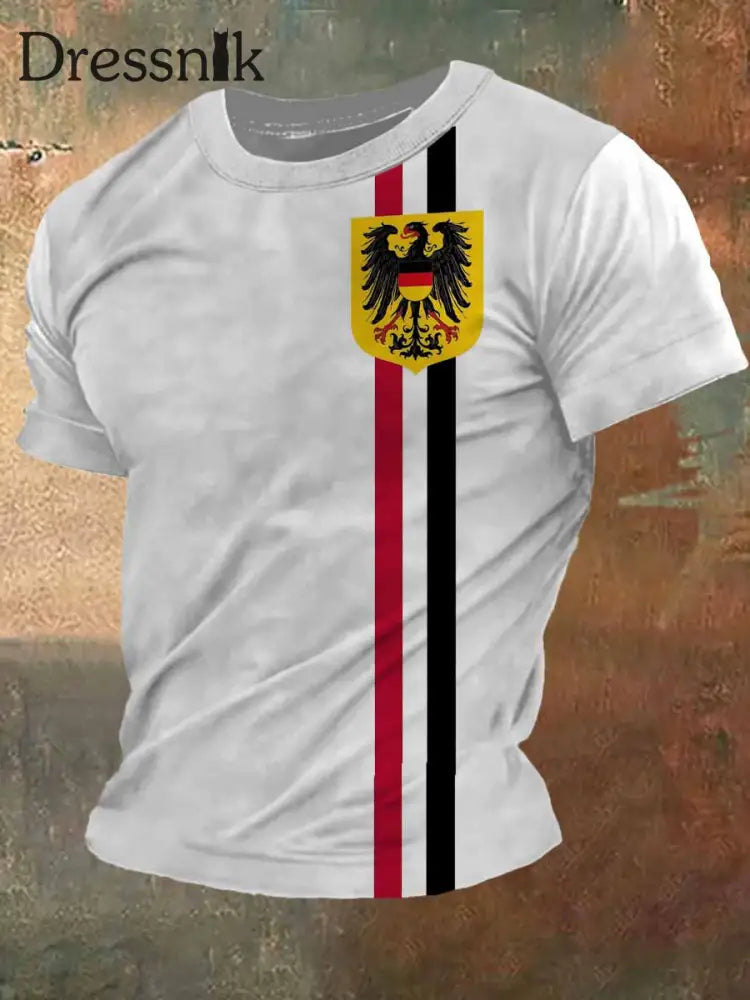 Männer Deutschland Print Vintage Mode Kurzarm T-Shirt bunt / S