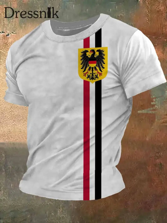 Männer Deutschland Print Vintage Mode Kurzarm T-Shirt bunt / S