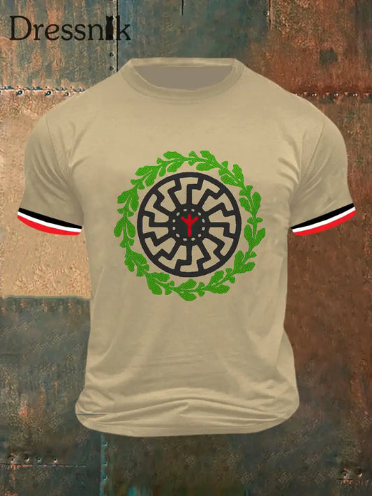 Männer Deutschland Print Vintage Mode Kurzarm T-Shirt bunt / S