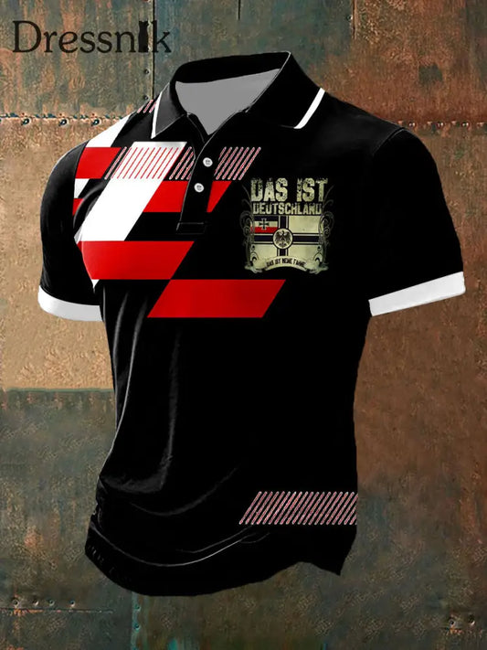Männer Deutschland Reichs krieg flagge Das ist eine Fahne Muskels hirt Polo Shirt Schwarz / S