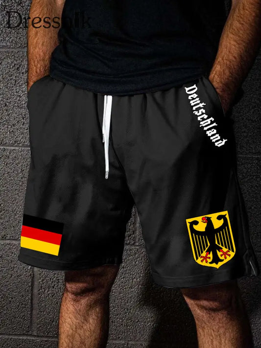Männer Deutschland Shorts Schwarz / S