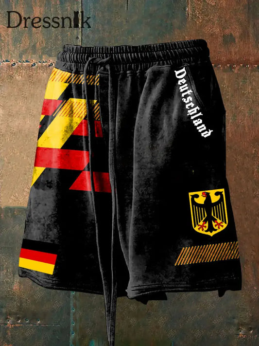 Männer Deutschland Shorts Schwarz / S