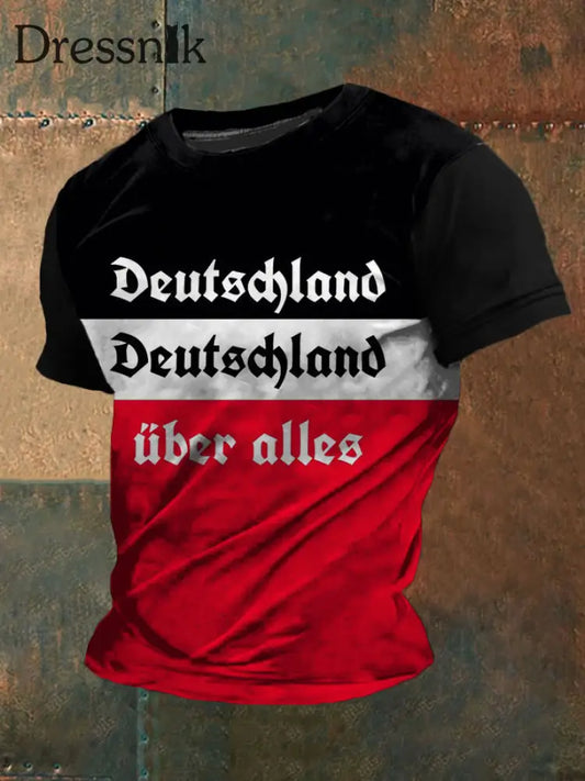 Männer Deutschland über Alles bedrucktes Kurzarm-T-Shirt als bild / S
