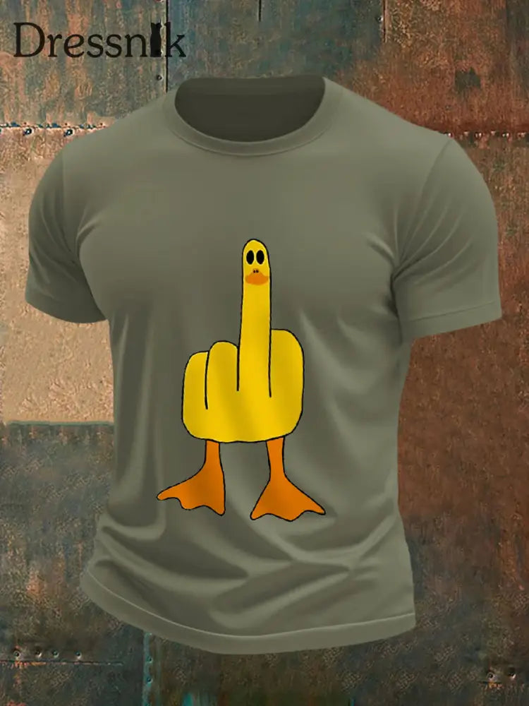 Männer die ich keine Ente gebe lustiges Mittelfinger-Offensiv-unhöfliches Enten-Print-T-Shirt Armee grün / S