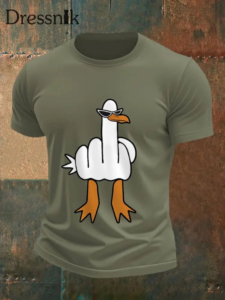 Männer die ich keine Ente gebe lustiges Mittelfinger-Offensiv-unhöfliches Enten-Print-T-Shirt Armee grün / S