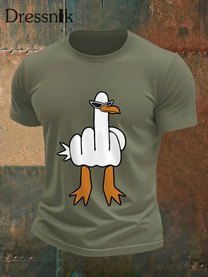 Männer die ich keine Ente gebe lustiges Mittelfinger-Offensiv-unhöfliches Enten-Print-T-Shirt Armee grün / S
