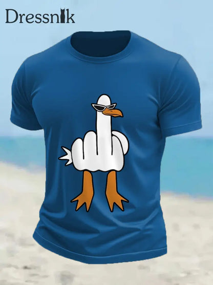 Männer die ich keine Ente gebe lustiges Mittelfinger-Offensiv-unhöfliches Enten-Print-T-Shirt Blau / S