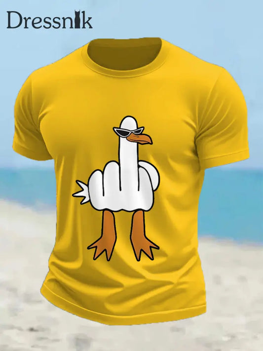 Männer die ich keine Ente gebe lustiges Mittelfinger-Offensiv-unhöfliches Enten-Print-T-Shirt Gelb / S