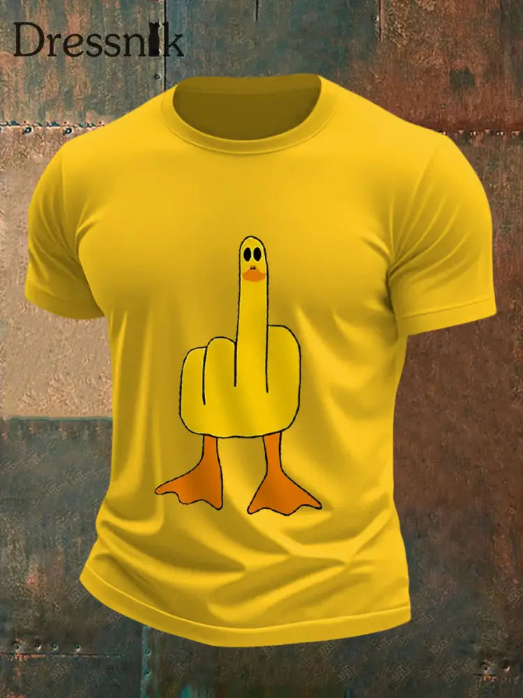 Männer die ich keine Ente gebe lustiges Mittelfinger-Offensiv-unhöfliches Enten-Print-T-Shirt Gelb / S