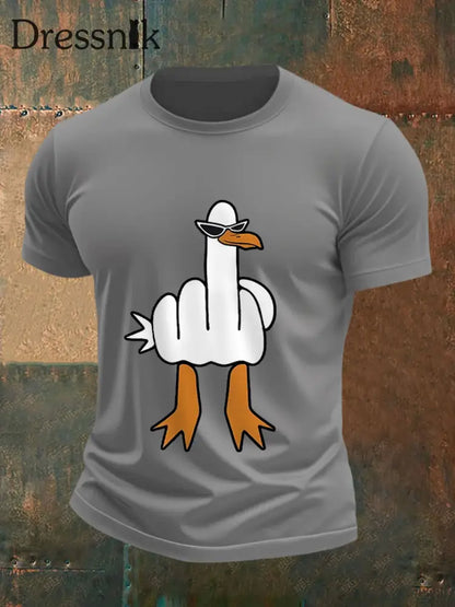 Männer die ich keine Ente gebe lustiges Mittelfinger-Offensiv-unhöfliches Enten-Print-T-Shirt Hellgrau / S
