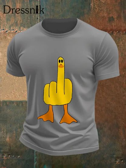 Männer die ich keine Ente gebe lustiges Mittelfinger-Offensiv-unhöfliches Enten-Print-T-Shirt Hellgrau / S