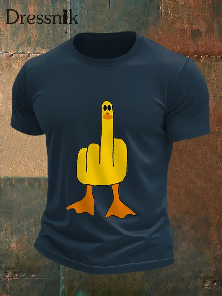 Männer die ich keine Ente gebe lustiges Mittelfinger-Offensiv-unhöfliches Enten-Print-T-Shirt Marineblau / S
