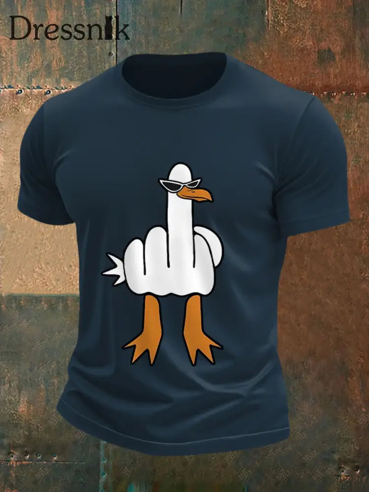 Männer die ich keine Ente gebe lustiges Mittelfinger-Offensiv-unhöfliches Enten-Print-T-Shirt Marineblau / S