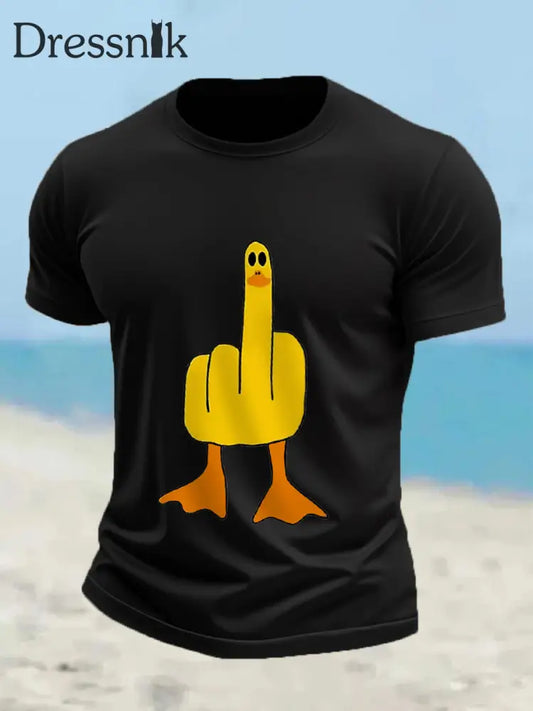 Männer die ich keine Ente gebe lustiges Mittelfinger-Offensiv-unhöfliches Enten-Print-T-Shirt Schwarz / S