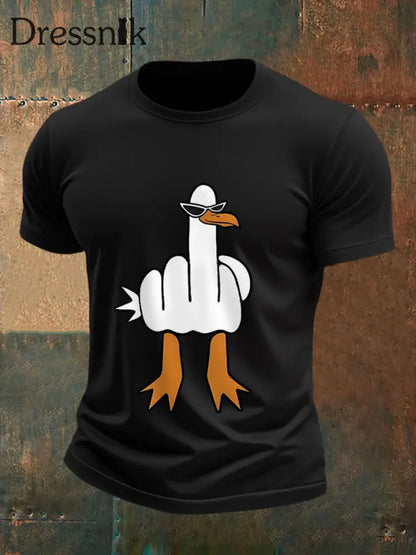 Männer die ich keine Ente gebe lustiges Mittelfinger-Offensiv-unhöfliches Enten-Print-T-Shirt Schwarz / S
