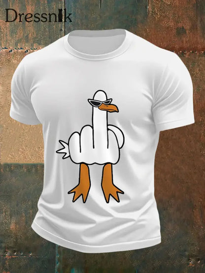 Männer die ich keine Ente gebe lustiges Mittelfinger-Offensiv-unhöfliches Enten-Print-T-Shirt Weiß / S