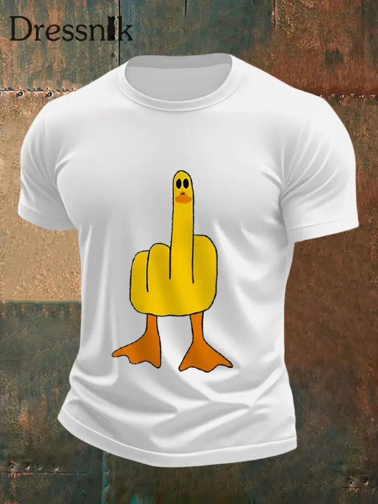 Männer die ich keine Ente gebe lustiges Mittelfinger-Offensiv-unhöfliches Enten-Print-T-Shirt Weiß / S