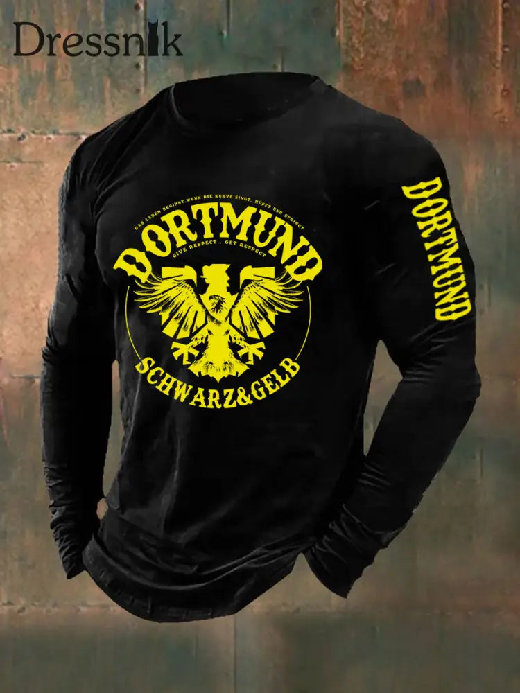 Männer Dortmund Langarm T-Shirt Schwarz / S